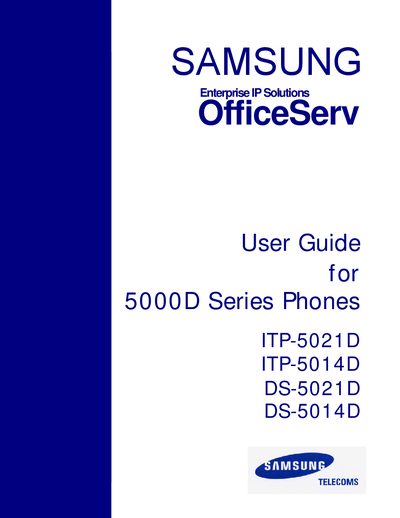 Samsung 5000D Series Phone User Manual - cover page
