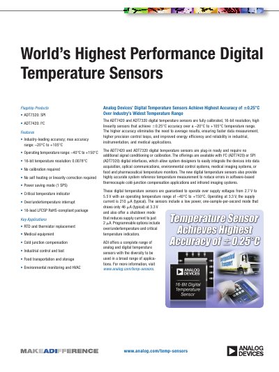 Analog Devices Temperature Sensors Selection Guide