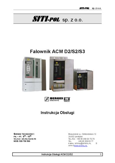 SITI-POL ACM D2/S2/S3 Inverter Service Manual - cover page