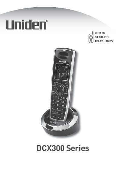 Uniden DCX300 Series Cordless Telephone Accessory Handset User Manual - cover page