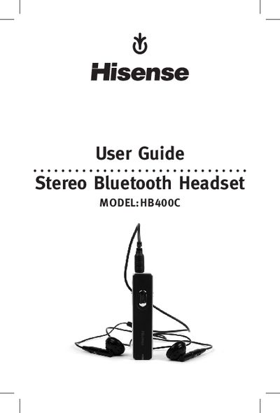 Hisense HB400C Stereo Bluetooth Headset User Guide - cover page