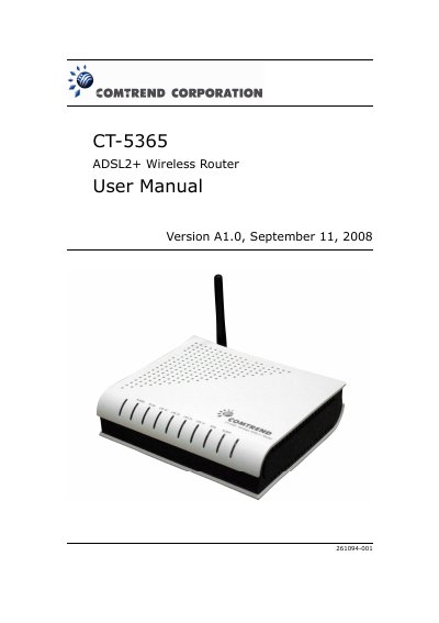 Comtrend CT-5365 User Manual - cover page