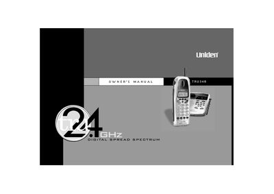 Uniden TRU348 Cordless Telephone Owner's Manual - cover page