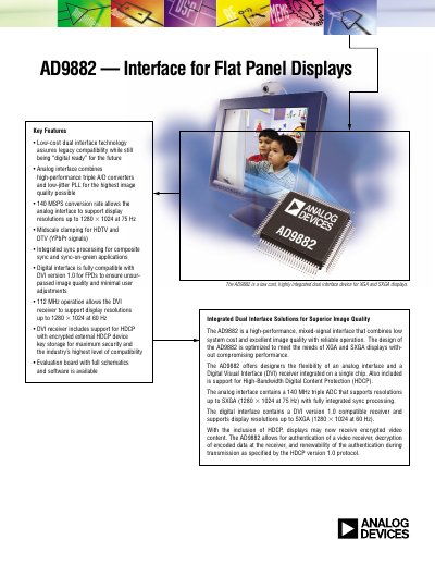 Analog Devices AD9882 Datasheet