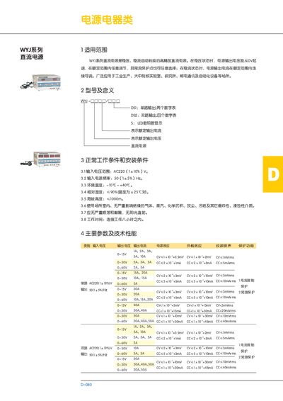 WYJ Series DC Power Supply User Manual - cover page