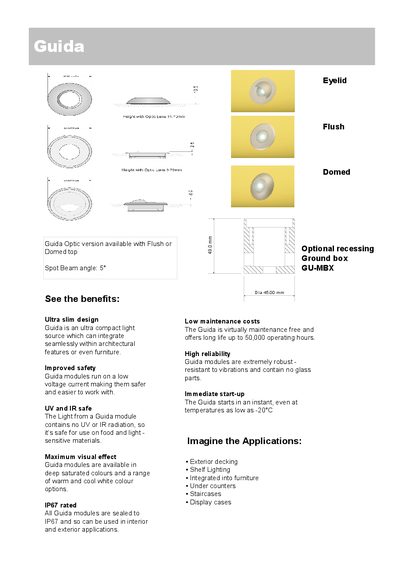 Guida GU-MBX Optional Recessing Ground Box Product Leaflet - cover page