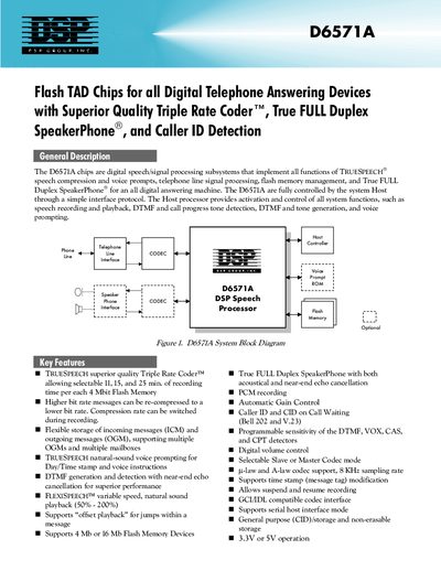 DSP Group D6571A Datasheet - cover page