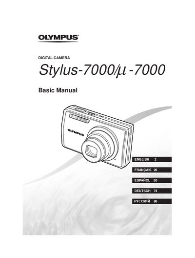 Olympus Stylus-7000 Digital Camera User Manual