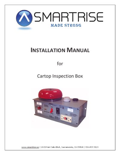 Cartop Inspection Box Installation Manual - cover page