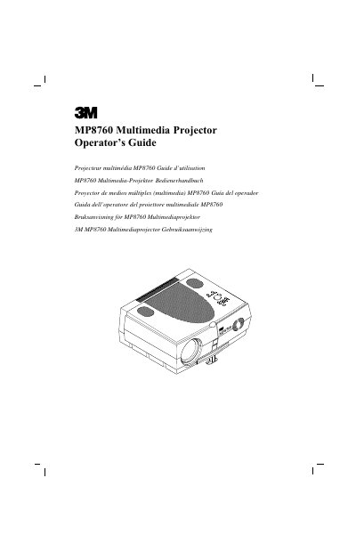 3M MP8760 Multimedia Projector Operator's Guide - cover page