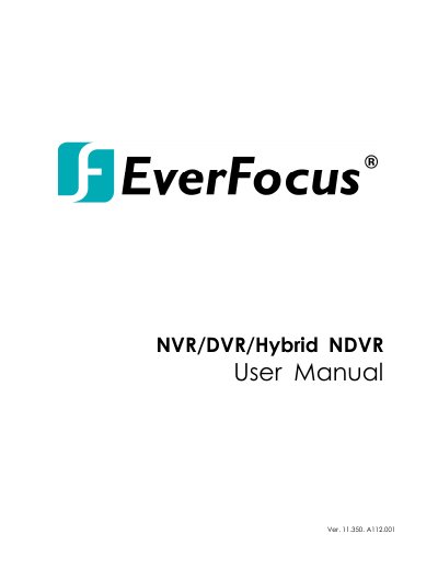 Hikvision A112.001 NVR/DVR/Hybrid NDVR User Manual Ver. 11.350 - cover page