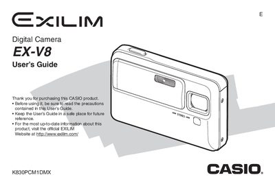 Casio EX-V8 Digital Camera User's Guide
