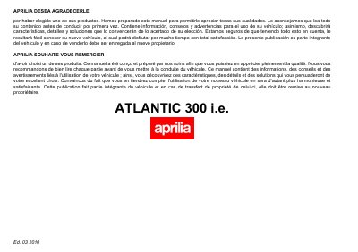 aprilia 895751 ATLANTIC 300 i.e.-es-fr-. Manual - cover page