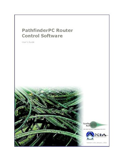 Axia Audio PathfinderPC Router Control Software User Guide - cover page