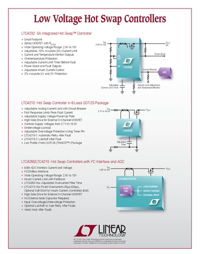 Linear Technology LTC4232 5A Integrated Hot Swap Controller Data Sheet - cover page