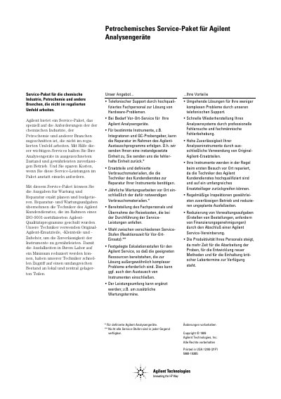Agilent Petrochemical Industry Service Package Manual - cover page