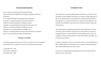 Argox PPLA/PPLB Label Printer Programming Manual - cover page