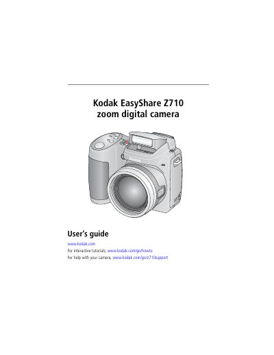 Kodak EasyShare Z710 Digital Camera User's Guide