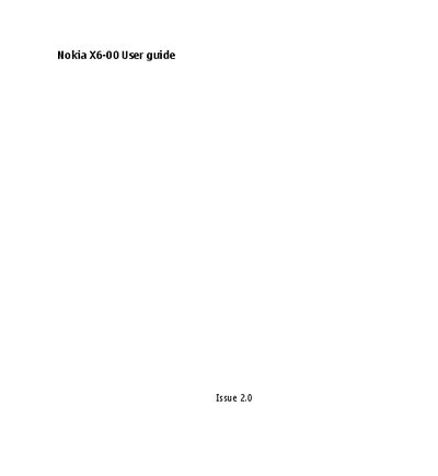 Nokia X6-00 User Guide