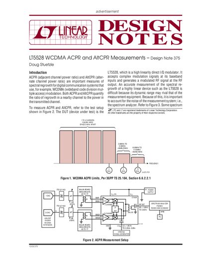 LT5528 WCDMA ACPR AltCPR Measurements Design Note 375