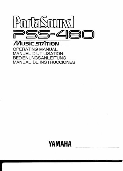 Yamaha PSS-480 PortaSound Owner's Manual - cover page