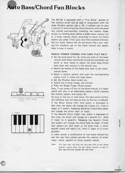 Yamaha BK-5B Electone Bass/Chord Fun Blocks Guide - cover page