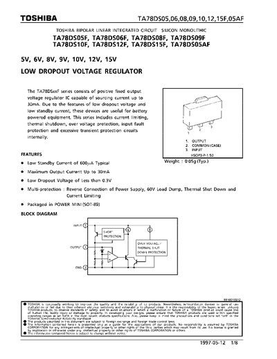 TOSHIBA TC78DS05F Data Sheet
