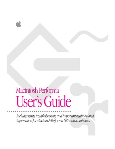 Apple Macintosh Performa 600 Series User's Guide - cover page