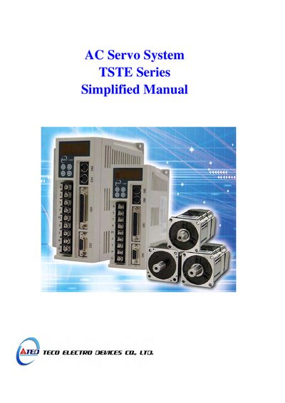TED TSTE Series Servo Driver Simplified Manual cover