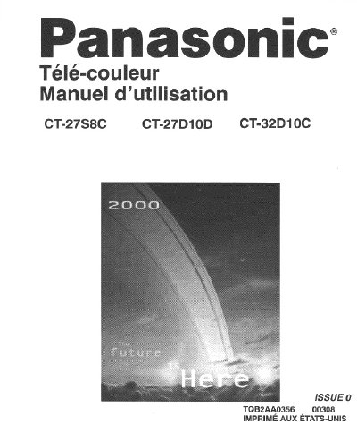 Panasonic CT-27S8C/CT-27D10D/CT-32D10C Television User Manual