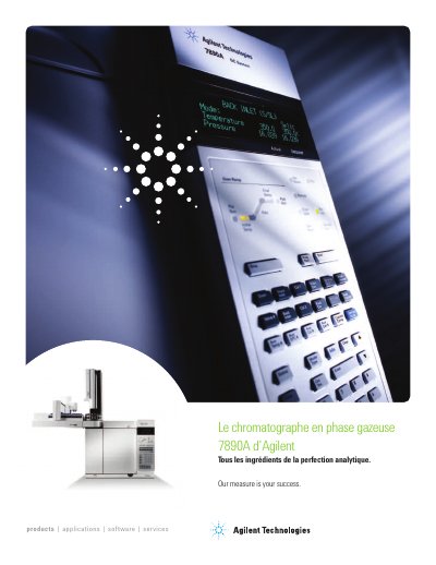Agilent 7890A Gas Chromatograph Brochure - cover page