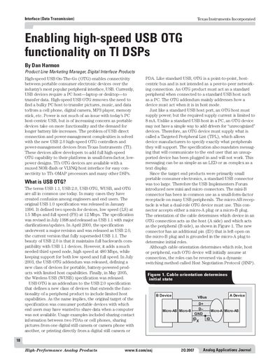 Enabling High-Speed USB OTG Functionality on TI DSPs Application Note - cover page