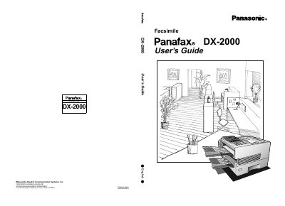 Panasonic DX-2000 Facsimile User's Guide - cover page