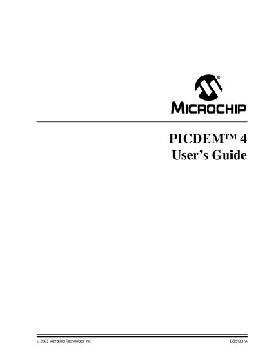 Microchip PICDEM 4 User Manual