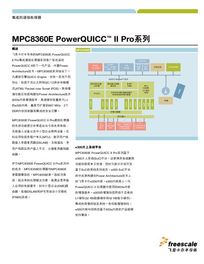 Freescale MPC8360E PowerQUICC II Pro Processor Datasheet - cover page