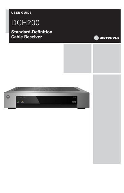 Motorola DCH200 Cable Receiver User Guide - cover page
