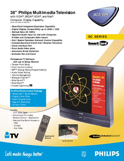 Philips SC3136N Multimedia Television User Manual - cover page