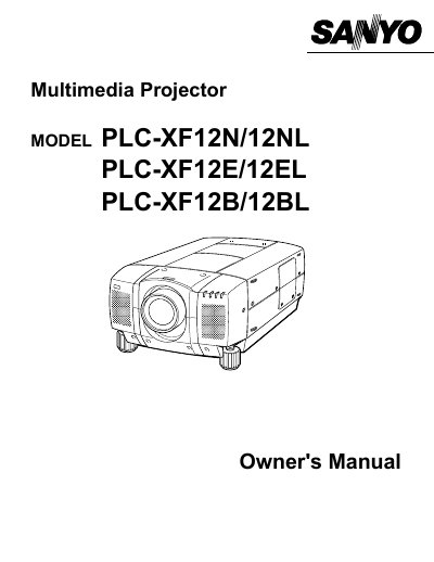 SANYO PLC-XF12N/12NL PLC-XF12E/12EL PLC-XF12B/12BL user manual(1)