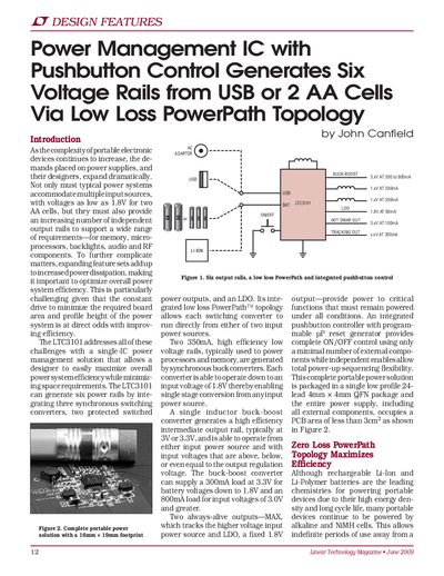 Linear Technology LTC3101 Power Management IC Datasheet - cover page