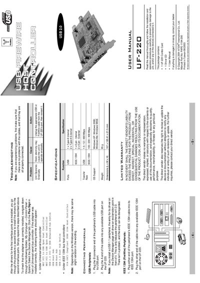 ATEN UF-220 User Manual - cover page
