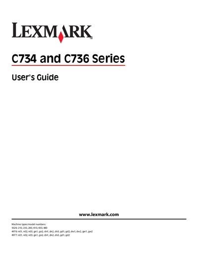 Lexmark C734 C736 Series Printer User's Guide - cover page