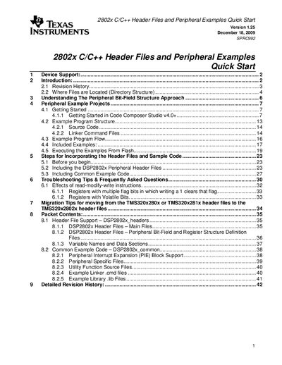 Texas Instruments DSP2802x Quick Start Guide - cover page