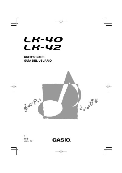 Casio LK-40 Keyboard User's Guide - cover page