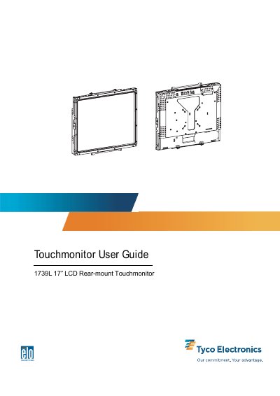 Elo TouchSystems 1739L 17" LCD Rear‑mount Touchmonitor User Guide - cover page