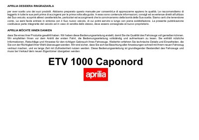 aprilia ETV CAPONORD ABS MY04 I-D 2007 Manual