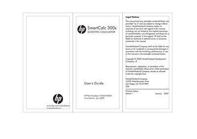 HP SmartCalc 300 User Guide - cover page