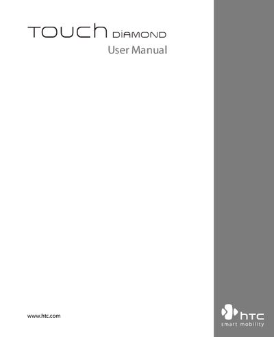 HTC Touch Diamond User Manual - cover page