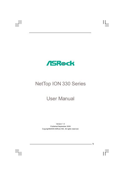ASRock ION 330 Series User Manual