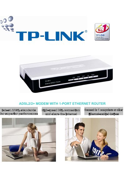 TP-Link TD-8810 ADSL2+ Modem User Guide - cover page