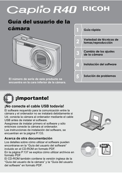 Ricoh Caplio R40 Digital Camera User Manual - cover page